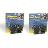 Midwest Universal Crate Casters - 4 Total Casters (2 Packs with 2 per Pack)