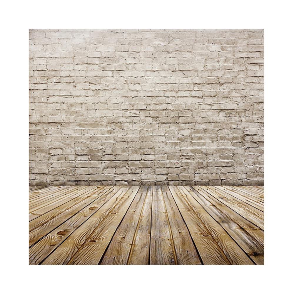 YongFoto 3x3m Photography Backdrop Old Interior with Brick Wall and Wooden Floor Backdrops for Photo Shoots Newborn Lovers Party Adult Kids Baby Personal Portrait Photo Background Studio Props