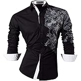 Sportrendy Men's Slim Fit Long Sleeves Casual Button Down Dress Shirts JZS041