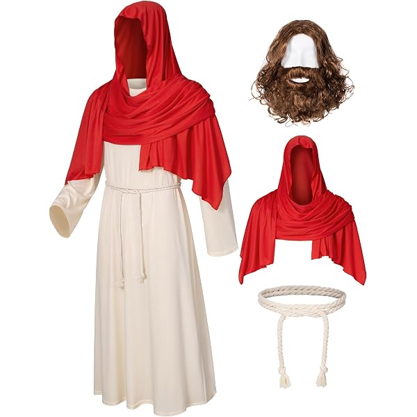 Religious Cosplay Outfit Biblical Noah Costume Set – Robe, Headwrap ...