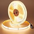 JOYLIT 24V COB LED Strip Lights 16.4ft 3000K Warm White 550LM/FT Super Bright CRI 95+, UL Premium 2400LEDs Dotless Dimmable Adhesive Tape Light 90W for Commercial, Industrial, Residential