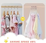 MangoKit Non-Slip Velvet Baby Hangers 28cm 15 Pack White 360° Hook view 5
