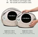 MEOWFIA Cat Cave Premium Felt Cat Bed Merino Wool Light Grey Large view 2