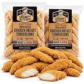 Grumpy Butcher Breaded Chicken Breast Tenderloins, Frozen, 2 Bags | Oven or air-fryer ready, lightly seasoned, marinated chicken breast, 5 lb each