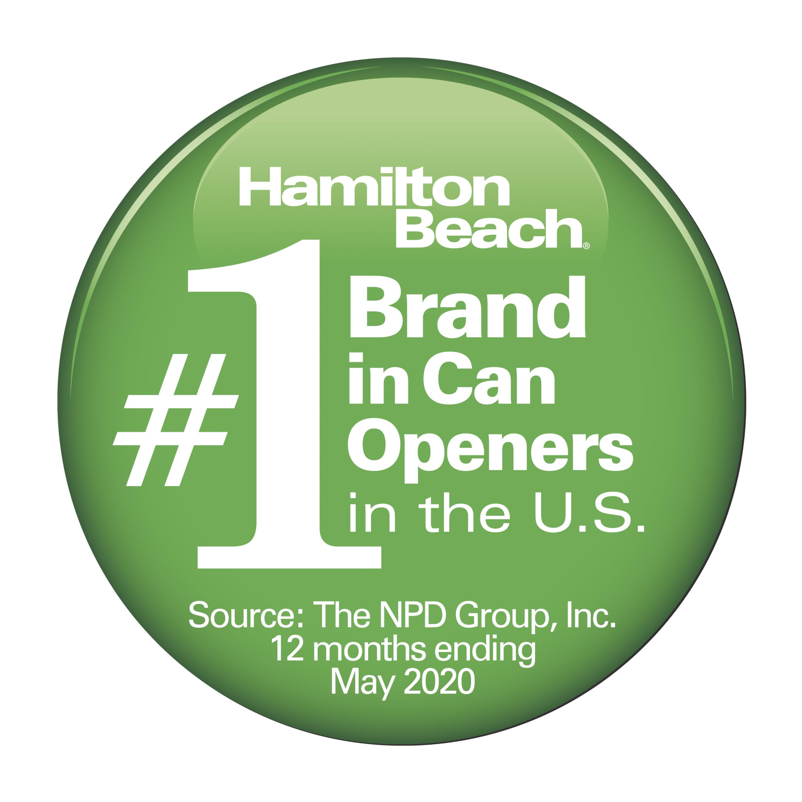 Hamilton Beach Smooth Touch Electric Automatic Can Opener with Easy Push Down Lever, Eliminates Sharp Edges, Opens All Standard-Size and Pop-Top Cans, Extra Tall, Black and Chrome (76606AG)