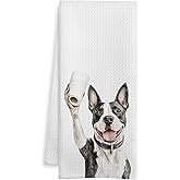 WOTYPU Funny Bull Terrier Gifts Bathroom Hand Towels, Bull Terrier Dog Lovers Gifts Decorative Hand Towels for Kids Guest Bathroom Washroom Half Bath, 16X24 Inch