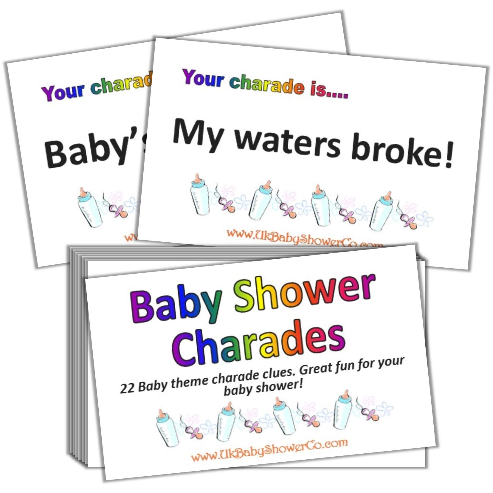 Pink Bee Baby Shower Party Game - Charades (Rainbow)