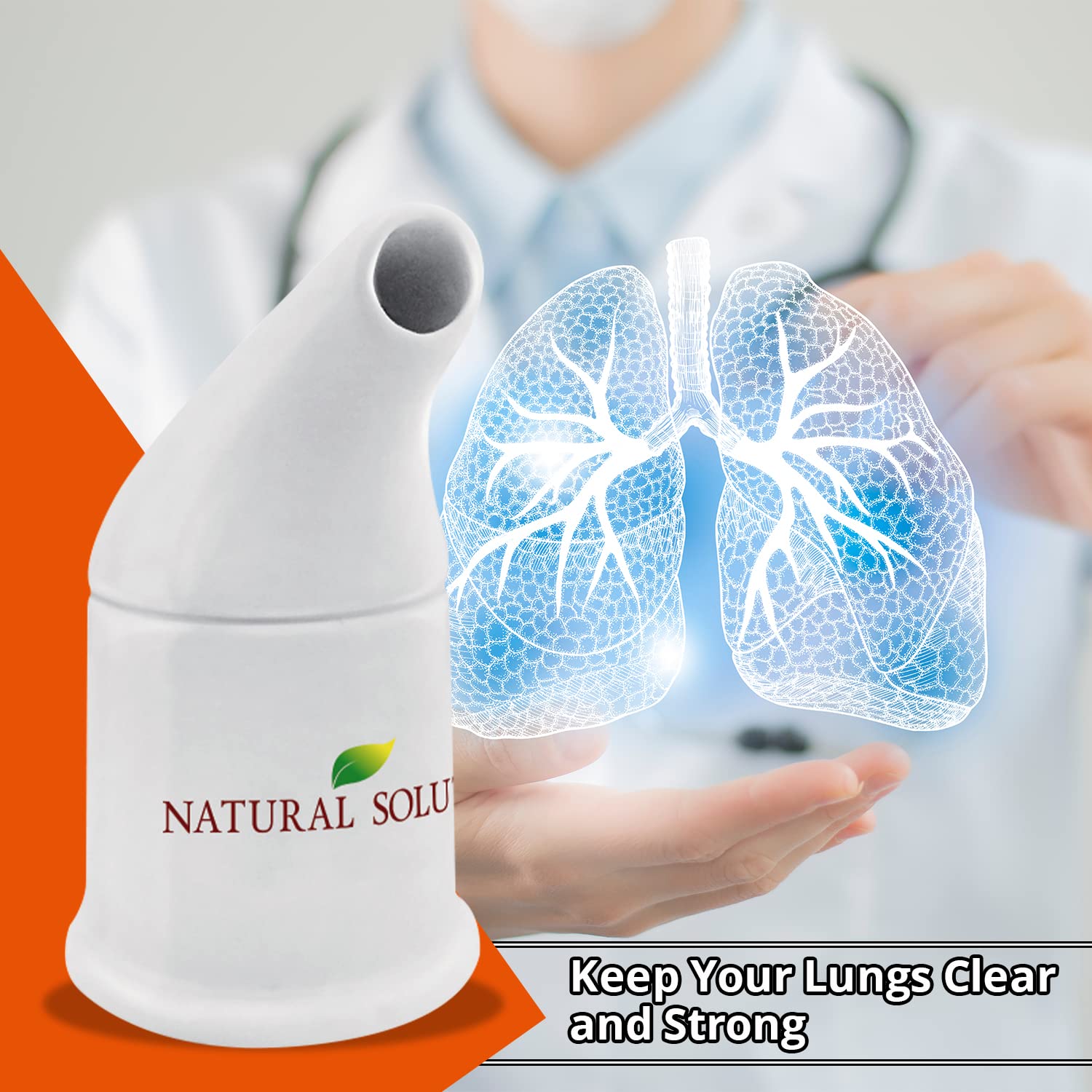 NATURAL SOLUTION Ceramic Salt Inhaler with 2 Himalayan Pink Salt Refills, Cleans The Respiratory System, Relief Breathing Congestion, Inhaler for Asthma White 1 Count