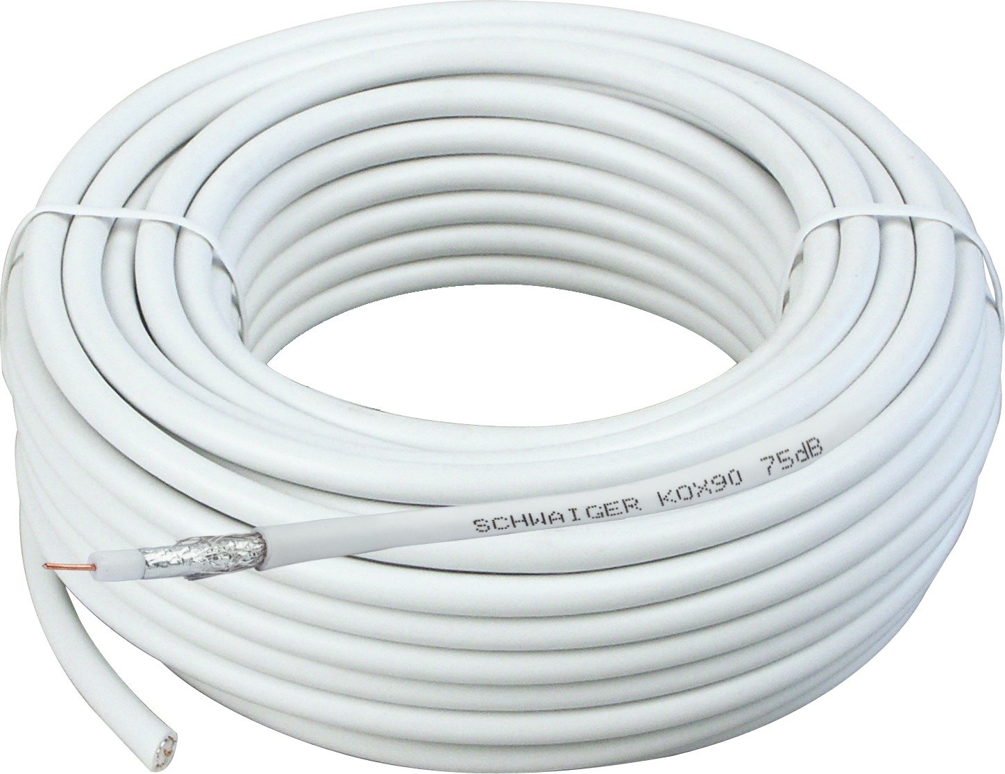 Schwaiger SAT Coaxial Cable Without Connectors 7 mm, 75 dB, 50 m White