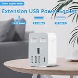 LBSC European to UK Plug Adapter with 1 USB-C & 3 USB-A Ports view 3