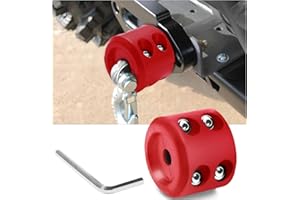 SOMUCH Rubber Winch Cable Stopper with Stainless Steel Screws and Nuts, Hook Line Saver for ATV, UTV, SUV, Trucks (Red)