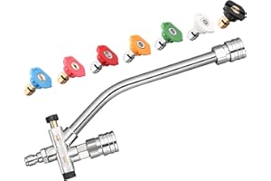 FENG PAI Foam Cannon Dual-Connector Accessory, Pressure Washer Double Tip Attachment for Soap Cannon with 7PCS Pressure Washer Sprayer Nozzles for Car Wash,1/4" Quick Connect, Without Foam Cannon