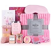 nasominako Pink Gift Basket for Women, Get Well Soon Care Packages with Blanket, Pink Gift Boxes Set for Girls, Mother, Sisters, Friends, and Cousins, Birthday