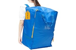 SOFTKISS Versatile Compact Moving Bag 15.7x11.8x23.6 Inch Eco-Friendly Design with Dual-Zip Access, Waterproof Protection, and Comfortable Hands-Free Carry