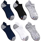 Hanes mens Moves Performance Socks, Moisture-wicking Ankle & Low-cut Socks, Breathable Mesh Panels, 6-pack