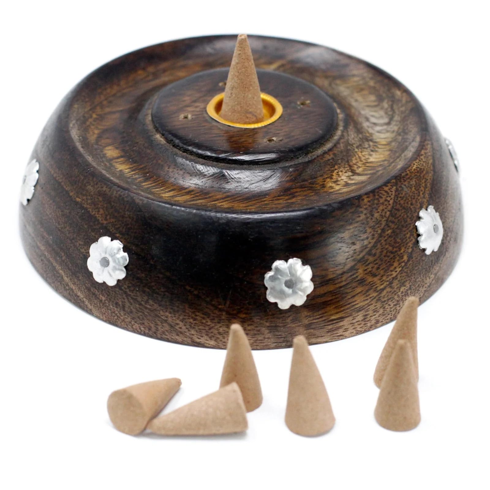 Ancient Wisdom Cone & Stick Burner- Asst Design - Mango Wood