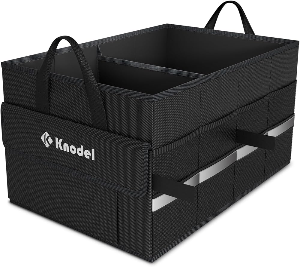 K KNODEL Car Boot Organiser Small Black Storage Box and Bag