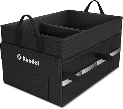 K KNODEL Car Boot Organiser Small Black Storage Box and Bag