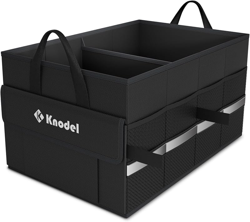 K KNODEL Car Boot Organiser Small Black Storage Box and Bag