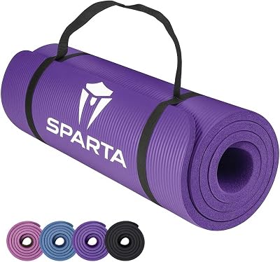 Sparta NBR Yoga Mat 10mm Extra Thick Non-Slip Large Purple with Carry Strap