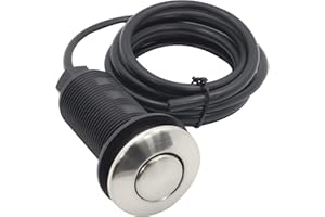 CLEESINK Air Activated Switch Button, Sink Top Stainless Steel Brushed Push Airbutton for Food Waste Garbage Disposal Part (LONG, 2.5 Inch)