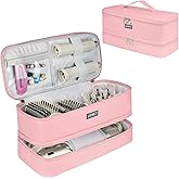 LEFOR·Z Travel Carrying Case Compatible with Shark Flexstyle Styler/FlexFusion/Hair Dryer,Double-Layer Hair Hot Tools Storage Bag Fits for Dyson Airwrap Styler/Supersonic Hair Dryer,Pink-Bag Only