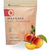 Purecrafts Massage Gel Powder 50g | Peach Fragrance | Made in Japan | Smooth and Slippery Gel for Wellness and Relaxation | 50g Makes 1.32 Gallons/ 5 litres | Just Add Water