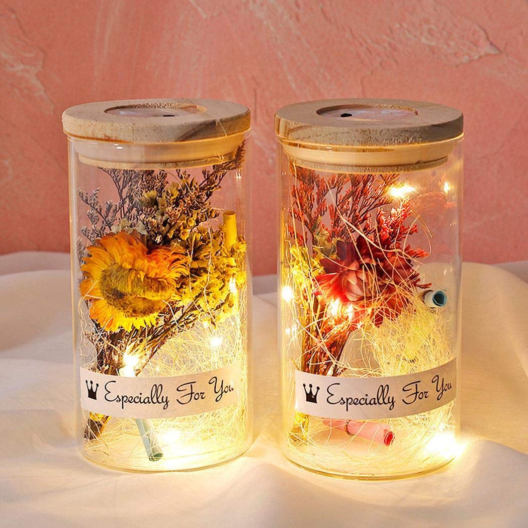 Zimrio Vase de Fleurs séchées Creative Glitter Verre décorer Ornements Cadeau de la Saint-Valentin Fleurs artificielles