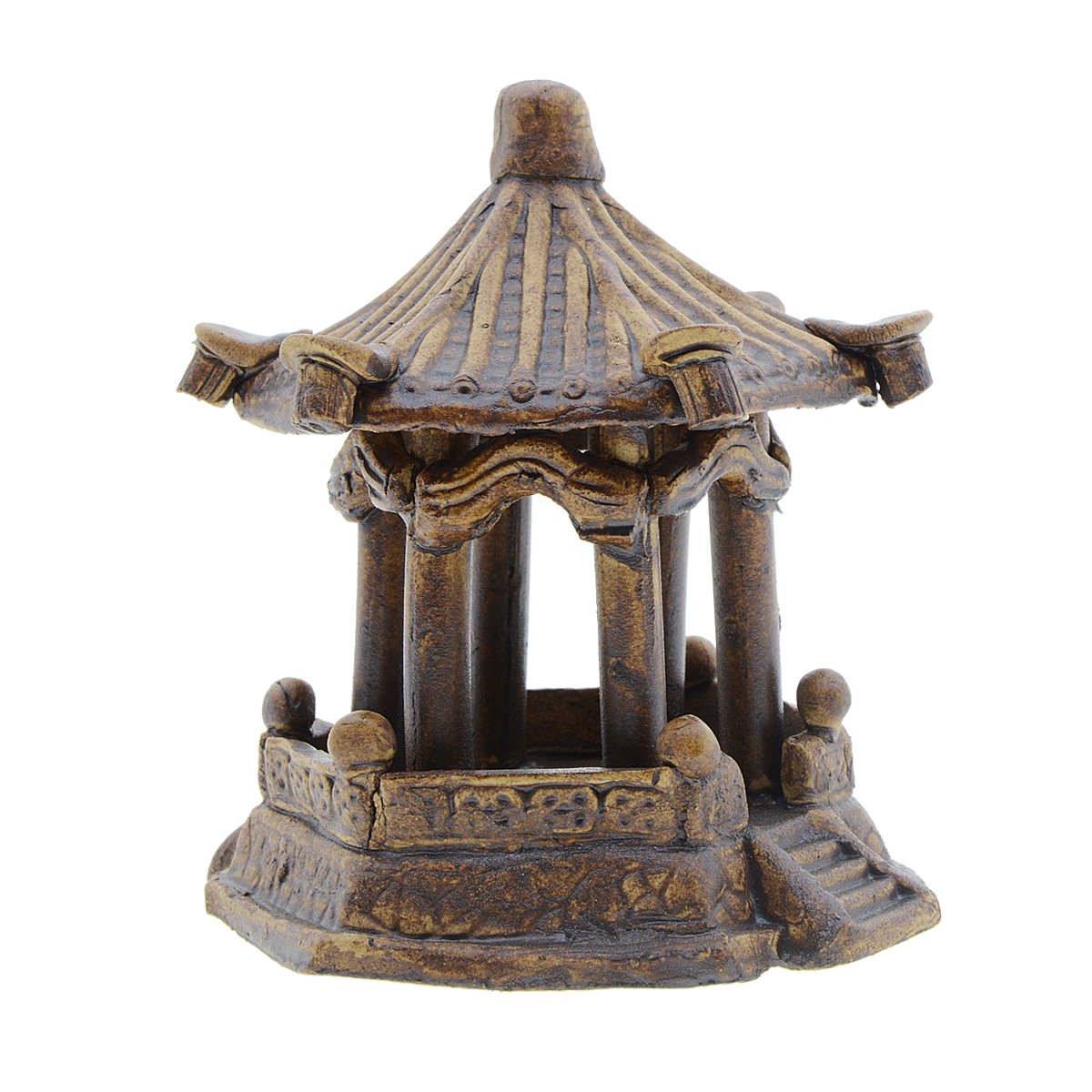 Saim Fish Tank Decorations, Aquarium Ornaments Aquarium Decoration Resin Hexagonal Pavilion Landscape Décor for Small Fish Shrimp to Swim Hide Play