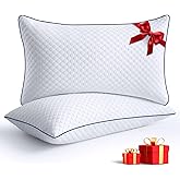 Sofslee Cooling Standard Pillows Set of 2, Shredded Memory Foam Pillows Standard Size, Adjustable Firm Bed Pillows for Side Back Stomach Sleepers, Standard Pillow for Sleeping with Zip Washable Cover