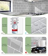 Yoillione Thicker Peel & Stick Wall Tiles 12x12 Grey 10 Sheets Backsplash view 9