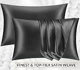 Pamposh Satin Silk Pillowcases 2 Pack Standard Size Charcoal 50x75 cm view 3