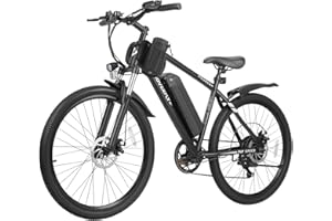HOVERFLY OUREA 26" Electric Bike for Adults, 750W Peak Motor Mountain Ebike, 20MPH Up to 40 Miles, UL2849 Certified, 7-Speed, Removable Battery, Shock Absorber, Fat Tire Commuter E-Bike