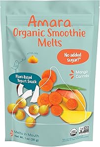 AMARA Organic Mango Carrot Yogurt Snack Smoothie Melts, 1 OZ