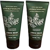 Bath and Body Works 2 Piece Pack Aromatherapy Eucalyptus Spearmint Stress Relief Travel Size ( 2.5 oz / 57 g Each) Body Cream
