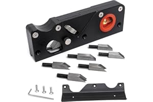 ZiBeiLe Chamfer Plane, Handheld Planers with Auxiliary Locator and 7 Blades, Woodworking Hand Planer Suitable for Quick Edge Trimming of Wood, Black, ZBD-0BA-QQK764