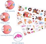 Vicloon 3D Stickers for Kids 38 Sheets 1000+ Puffy Animals Cars Dinosaurs view 5