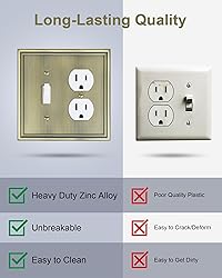 TREEWELL 2-Pack Combo Toggle/Duplex Light Switch