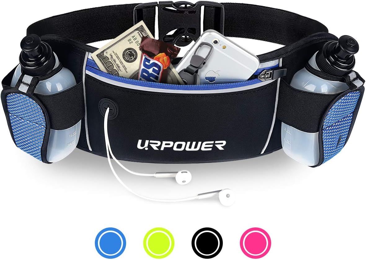 URPOWER Running Belt, 6.5 inches Large Pocket Waist Pack Hands-Free Workout Fanny Pack Running Phone Holder with Adjustable Straps & Reflector Men and Women Running Pouch Belt for iPhone XS/XR, HUAWEI