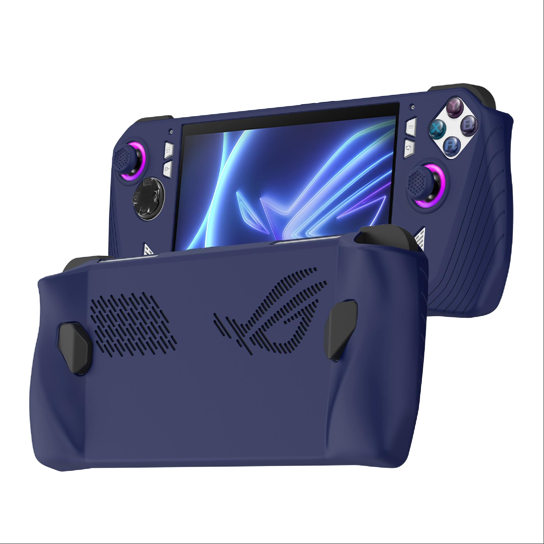 GIOPUEY Case for ASUS ROG Ally, Silicone Flexible Material Ultra-thin Cover, Anti-Fingerprint Slim Fit Case Cover [Slip-Resistant] - dark blue