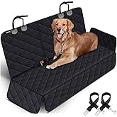 Portin Dog Car Seat Covers Pet Seat Cover, Waterproof Nonslip Bench Rear Seat Cover Compatible for Middle Seat Belt Fits Most
