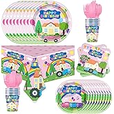 81Pcs Pink Pig Party Tableware Set pink pig Party Decoration pink pig Birthday Party Supplies