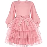 Arshiner Toddler Dress Little Girls Tutu Fall Winter Puff Long Sleeve Princess Party Tulle Dresses