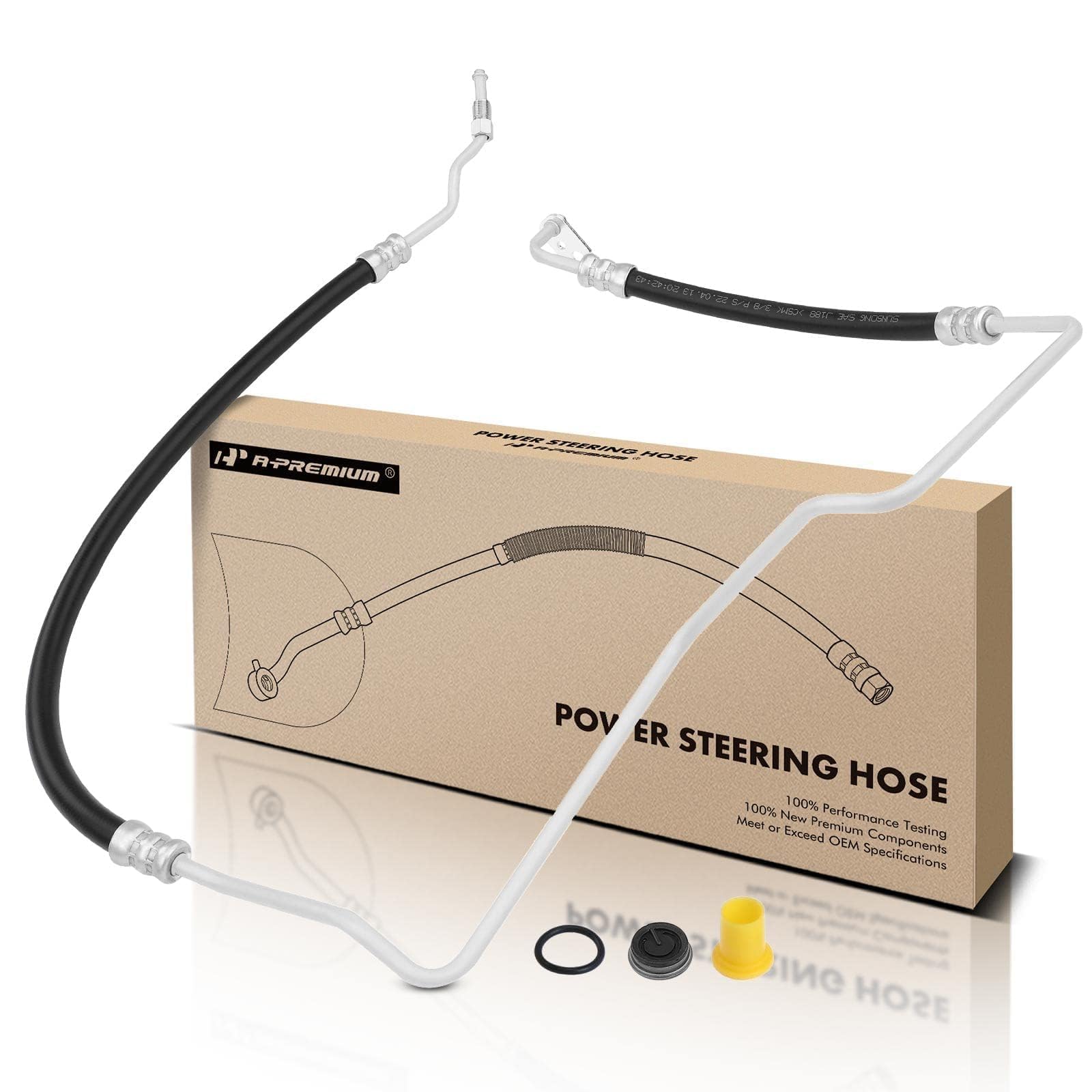 Photo 1 of **PARTS ONLY** A-Premium Power Steering Pressure Hose Line Assembly Compatible with Chevrolet Trailblazer, Trailblazer EXT & GMC Envoy, Envoy XL, Envoy XUV & Buick Rainier & Isuzu Ascender & Oldsmobile & Saab