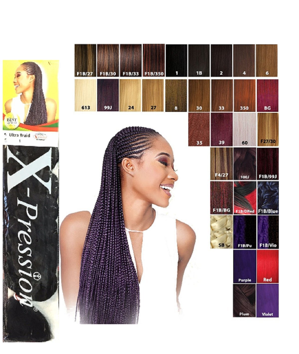 Premium X Pression Ultra Braid Colour 1 Jet Black Amazon Co Uk