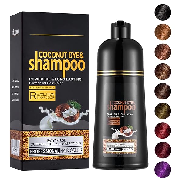 AGTHYUVE COCONUT OIL HAIR DYE SHAMPOO, CHESTNUT BROWN HAIR DYE 16.9 FL OZ, INSTANT HAIR COLOR SHAMPOO, HAIR DYE SHAMPOO 3 IN 1 FOR MEN & WOMEN, SEMI-PERMANENT HAIR COLOR (CHESTNUT BROWN)
