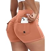 SEASUM Women Pocket Shorts 3"/4.5" Scrunch Butt Workout Cargo Shorts V Waist Yoga Booty Lifting Gym Bottom