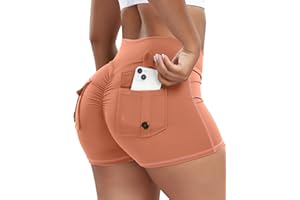 SEASUM Women Pocket Shorts 3"/4.5" Scrunch Butt Workout Cargo Shorts V Waist Yoga Booty Lifting Gym Bottom