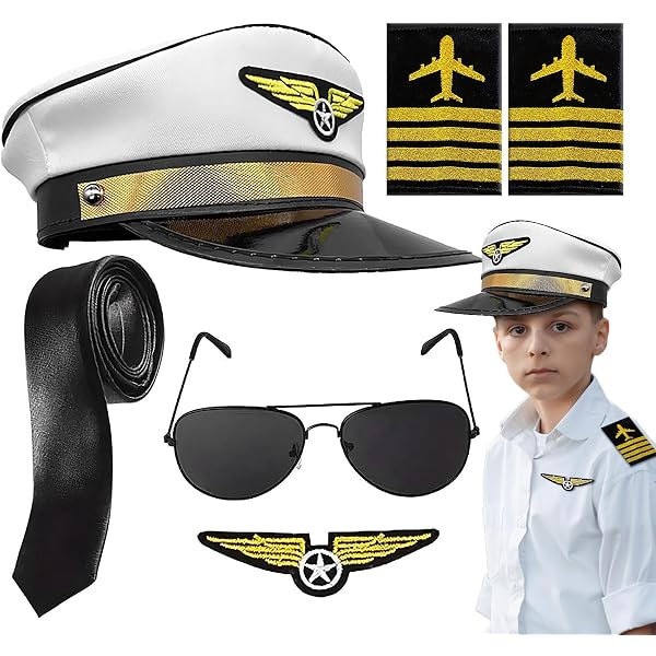 Disfraz De Piloto Para Niño Con Casco, Chaleco Y Walkie Talkie | Set De Rol Militar Con Accesorios | Ideal Para Halloween Y Carnaval