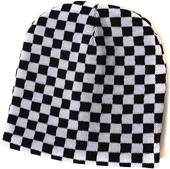 Amazon.com: Cuffless Checkered Beanie 
